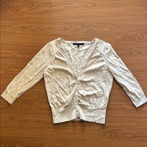 White House Black Market Cream Button Down Cardigan
